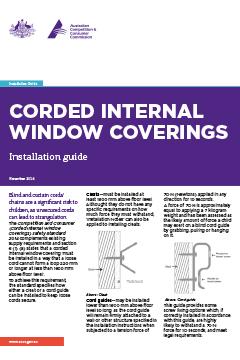 Corded internal window coverings installation guide cover