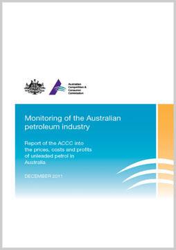 Monitoring of the Australian petroleum industry 2011 - Report cover
