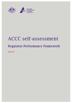 ACCC Regulator Performance Framework self-assessment report 2015-16 cover