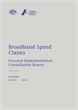 Broadband speed claims: focussed consultation outcomes cover
