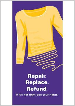 Repair, replace, refund brochure cover