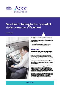 New Car Retailing Industry market study: consumers' factsheet cover