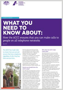 How the ACCC ensures that you can make calls to people on all telephone networks cover
