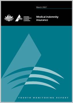 Medical indemnity insurance: fourth monitoring report cover