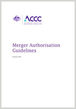 Merger authorisation guidelines cover