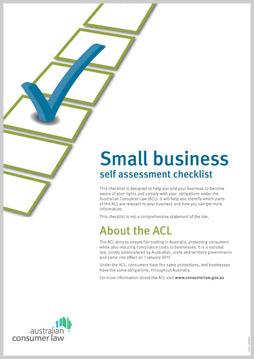 Small business self assessment checklist cover