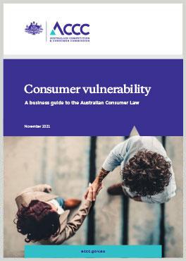 Consumer vulnerability: A business guide to the Australian Consumer Law cover